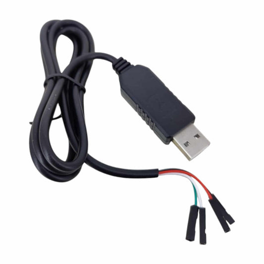 USB to TTL Serial Adapter Cable with CH340 chip for connecting microcontrollers and serial devices, 1M length.