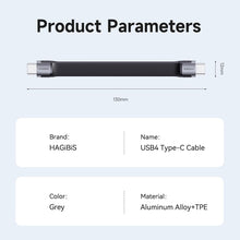 Load image into Gallery viewer, USB4 Cable 240W 40Gbps 0.13M Type-c to Type-c Cable
