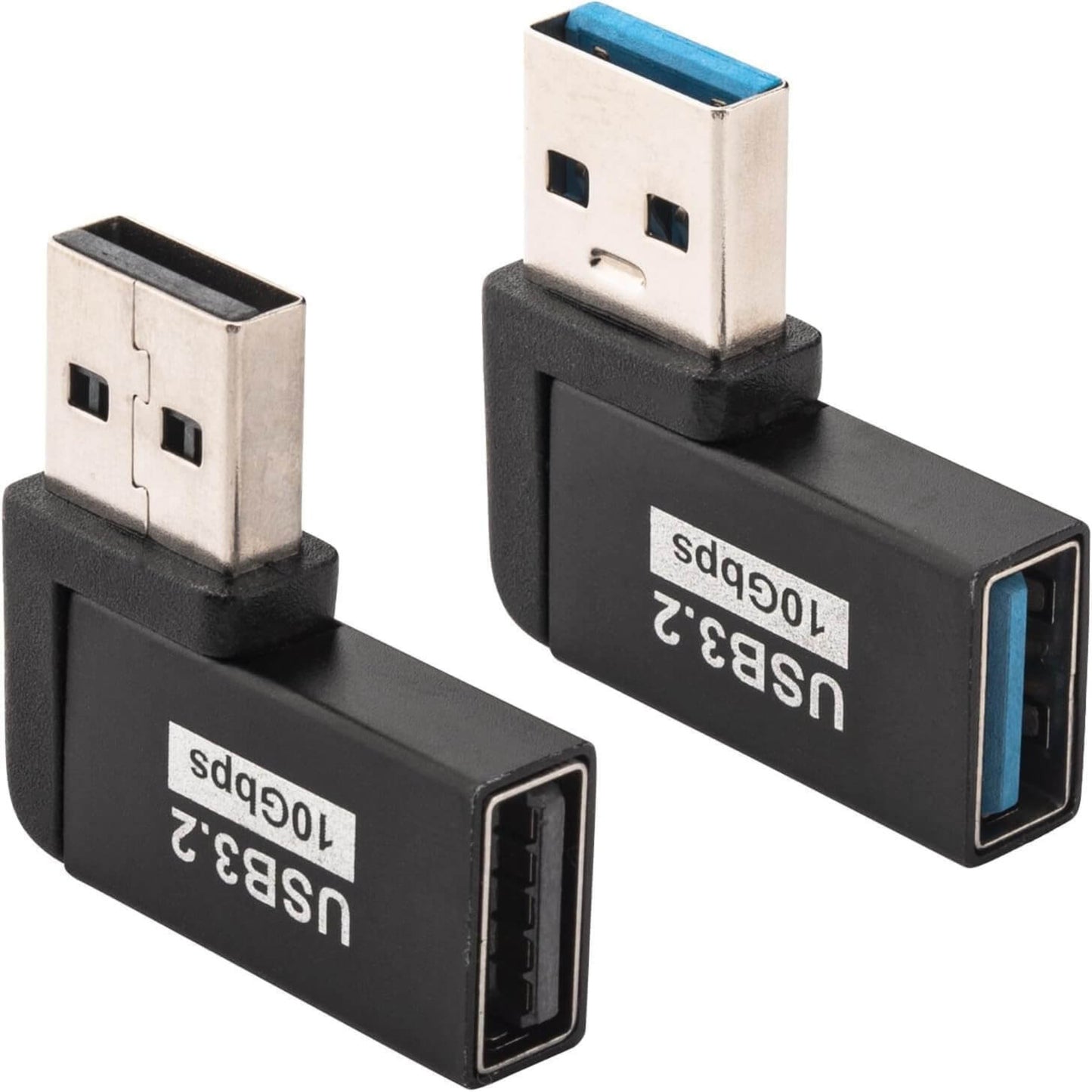 USB 3.2 L-shaped adapter for easy connections in tight spaces, supporting up to 10Gbps transfer speeds.