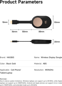 Hagibis Wireless Display Dongle For Phone/Table/PC