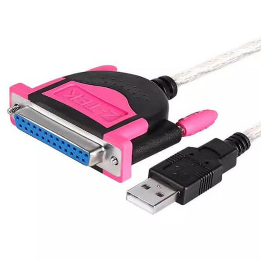 Z-Tek USB to Parallel DB25 printer cable, 1.5M, for connecting legacy devices to modern USB ports.