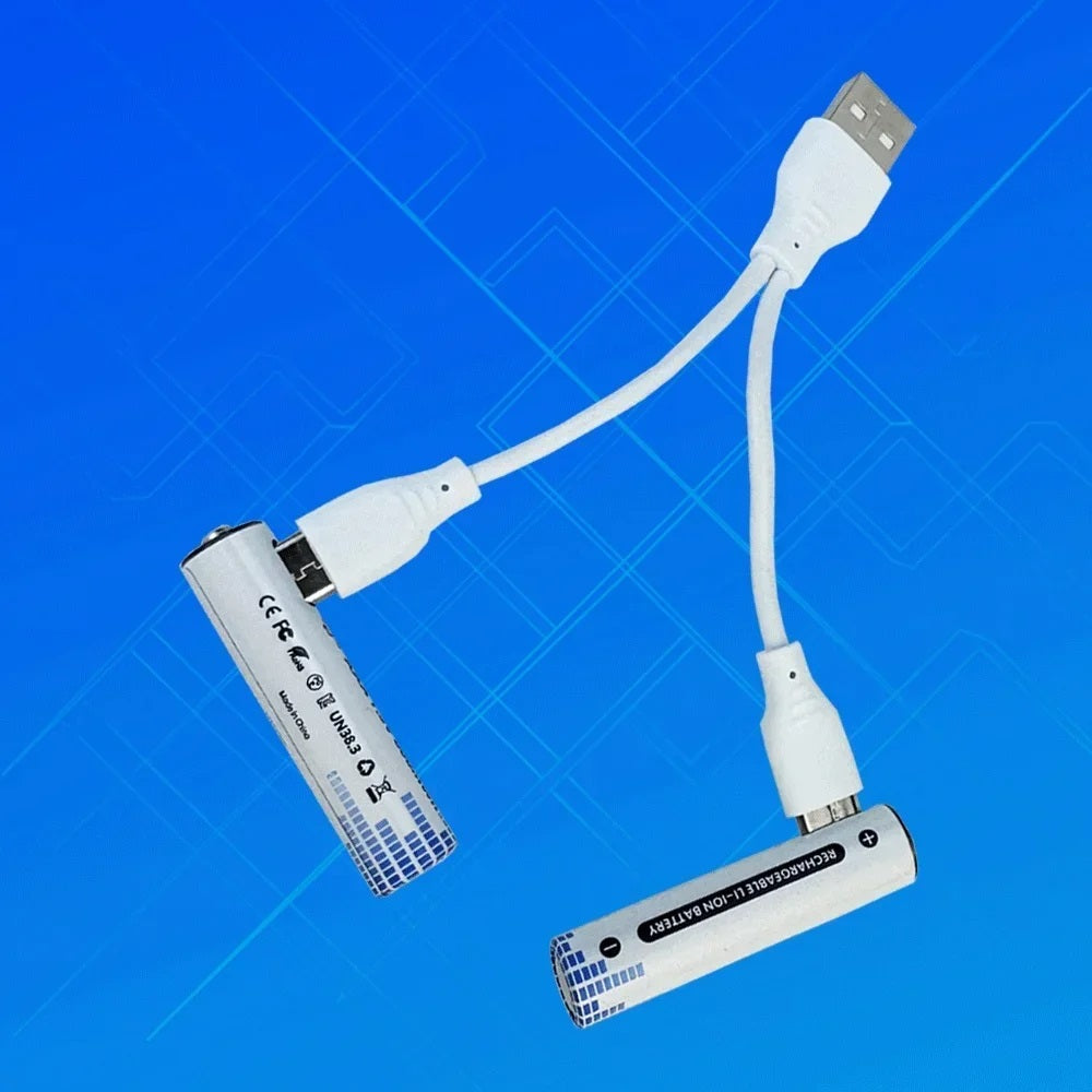 USB Rechargeable AAA Lithium Battery 600mwh 2pcs