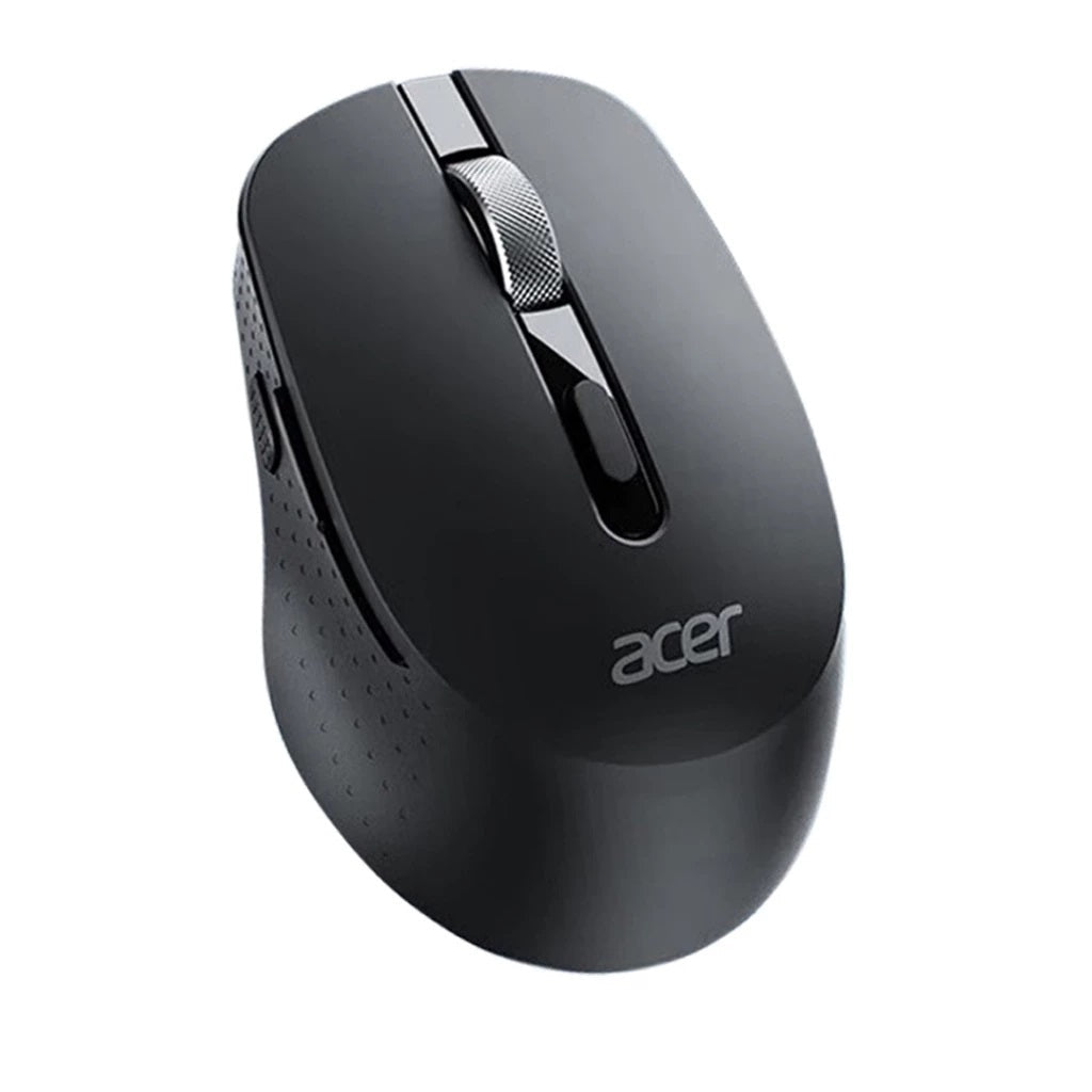 Acer M155 dual-mode wireless mouse in sleek black, featuring Bluetooth 5.0 and 2.4G connectivity.