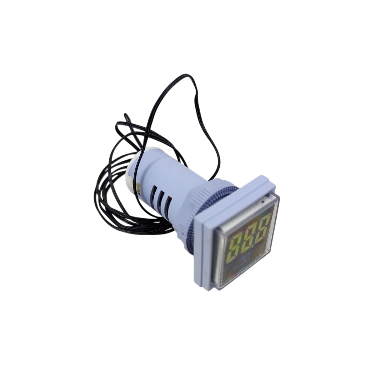 Front view of AD16-22FTM digital temperature panel meter with bright white LED display.