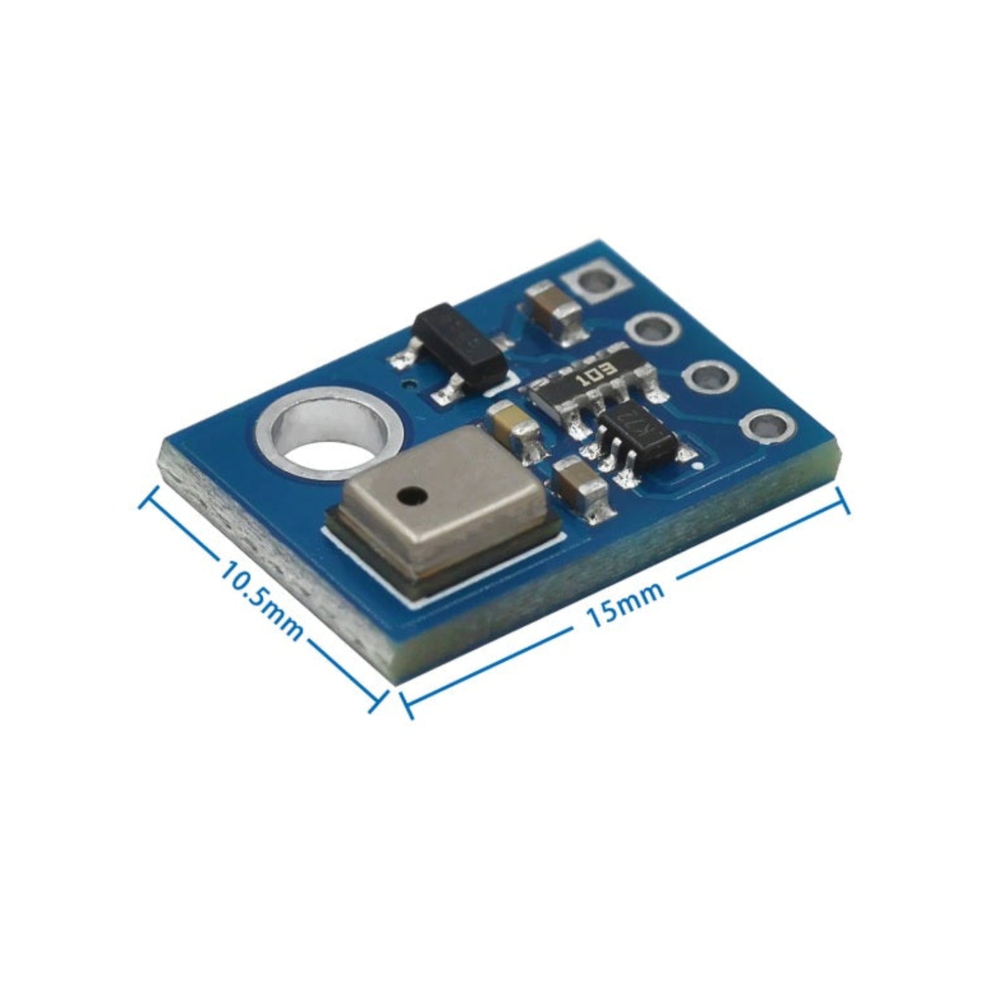AGS10 TVOC sensor compact dimensions 15mm by 10.5mm
