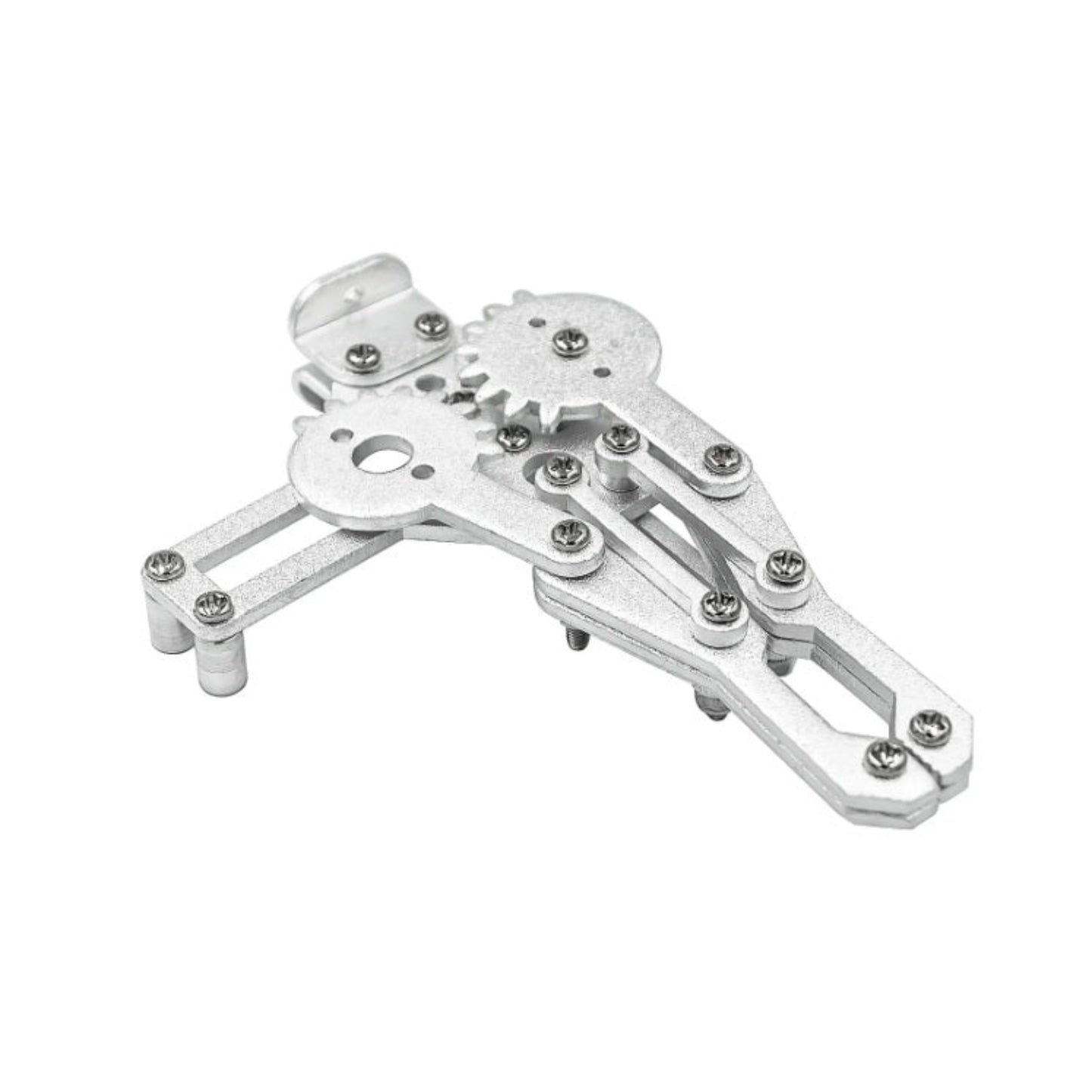 Front view of the heavy-duty aluminum robotic claw gripper.