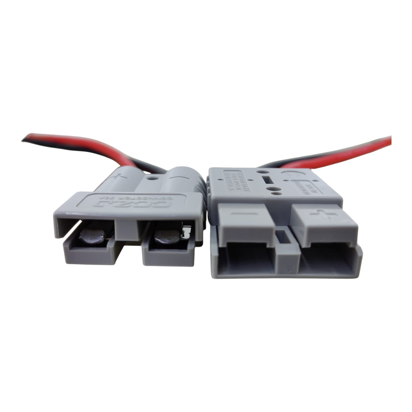 Internal silver-plated contacts of a 50A Anderson power plug