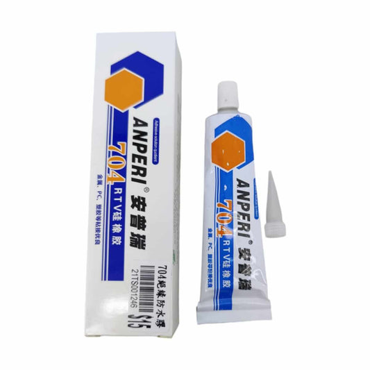 A single tube of ANPERI 704 Waterproof Glue, 50ml, with its packaging. Ideal for electronic and home repair.