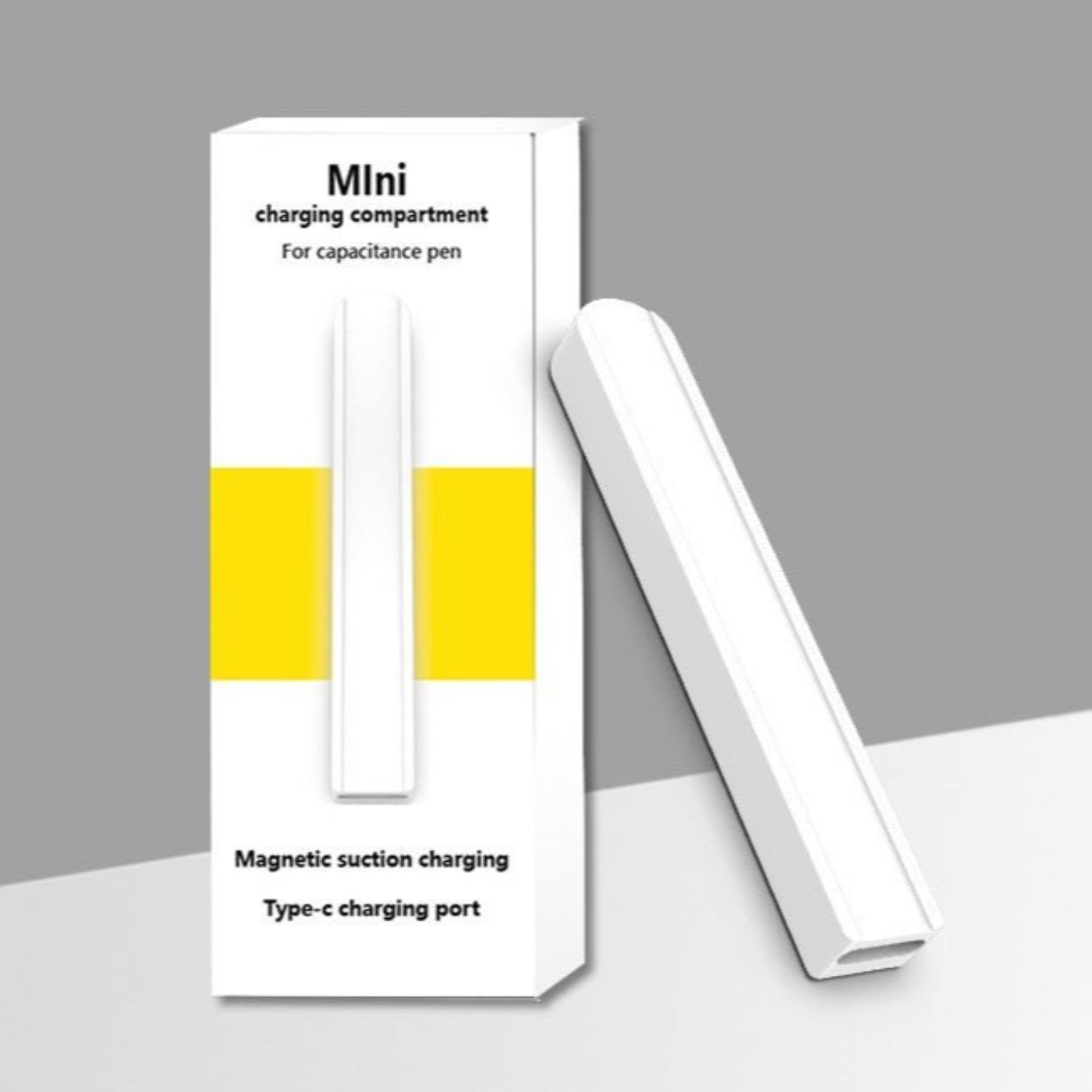 Magnetic charging compartment for capacitance pen with Type-C charging port.