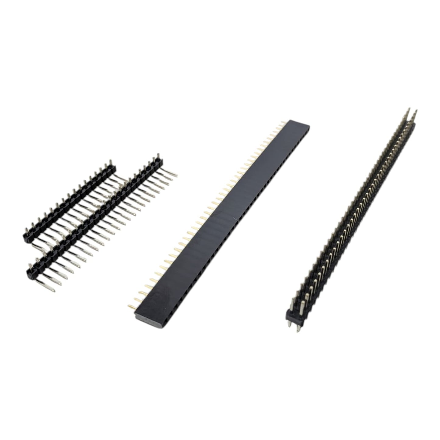 Set of standard 2.54mm pin headers and sockets for electronic prototyping