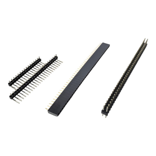 Set of standard 2.54mm pin headers and sockets for electronic prototyping