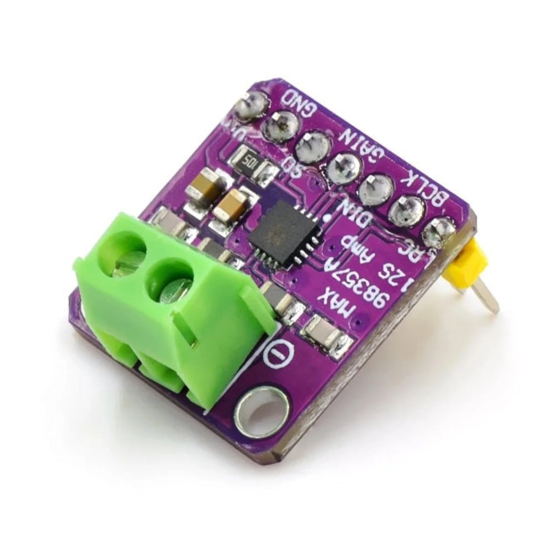 Pre-soldered MAX98357A amplifier board for fast breadboarding and Arduino speaker projects.