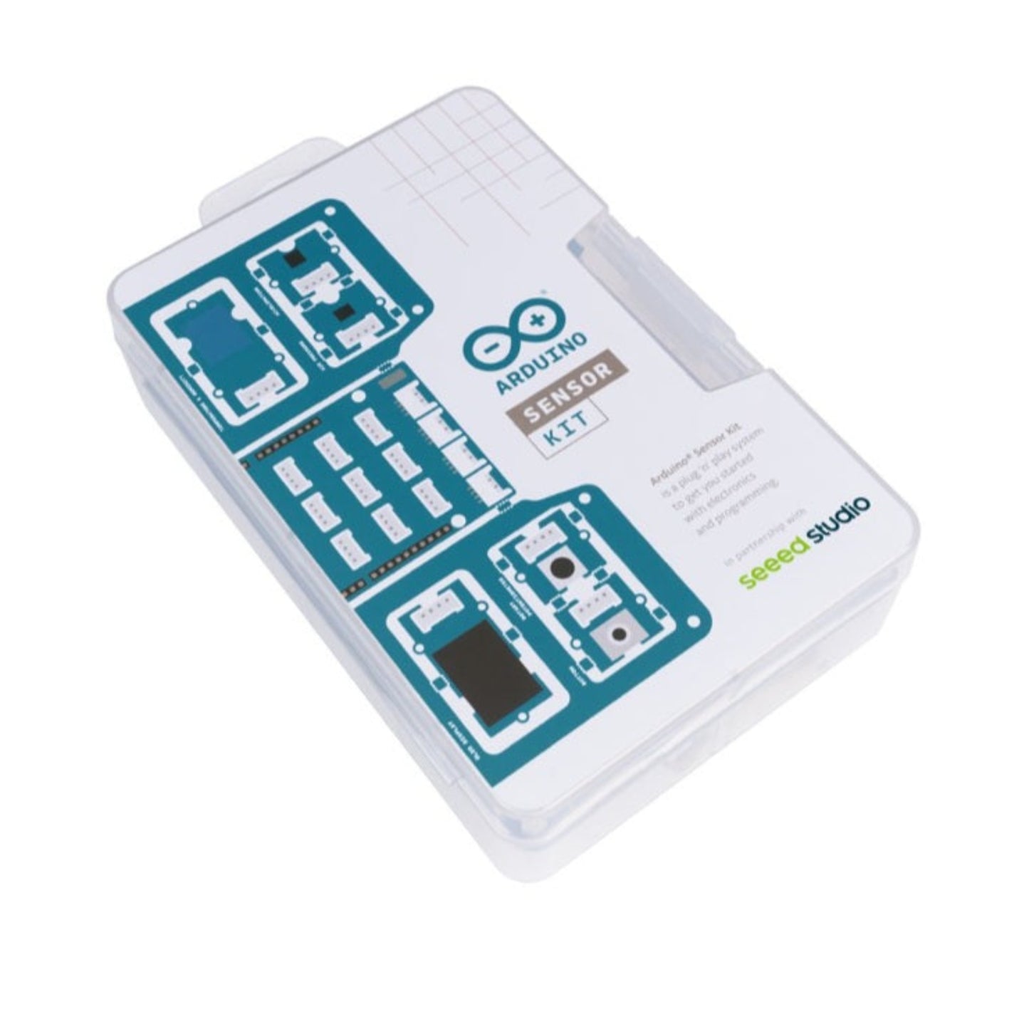 Official retail packaging for the Arduino and Seeed Studio co-produced Sensor Kit.