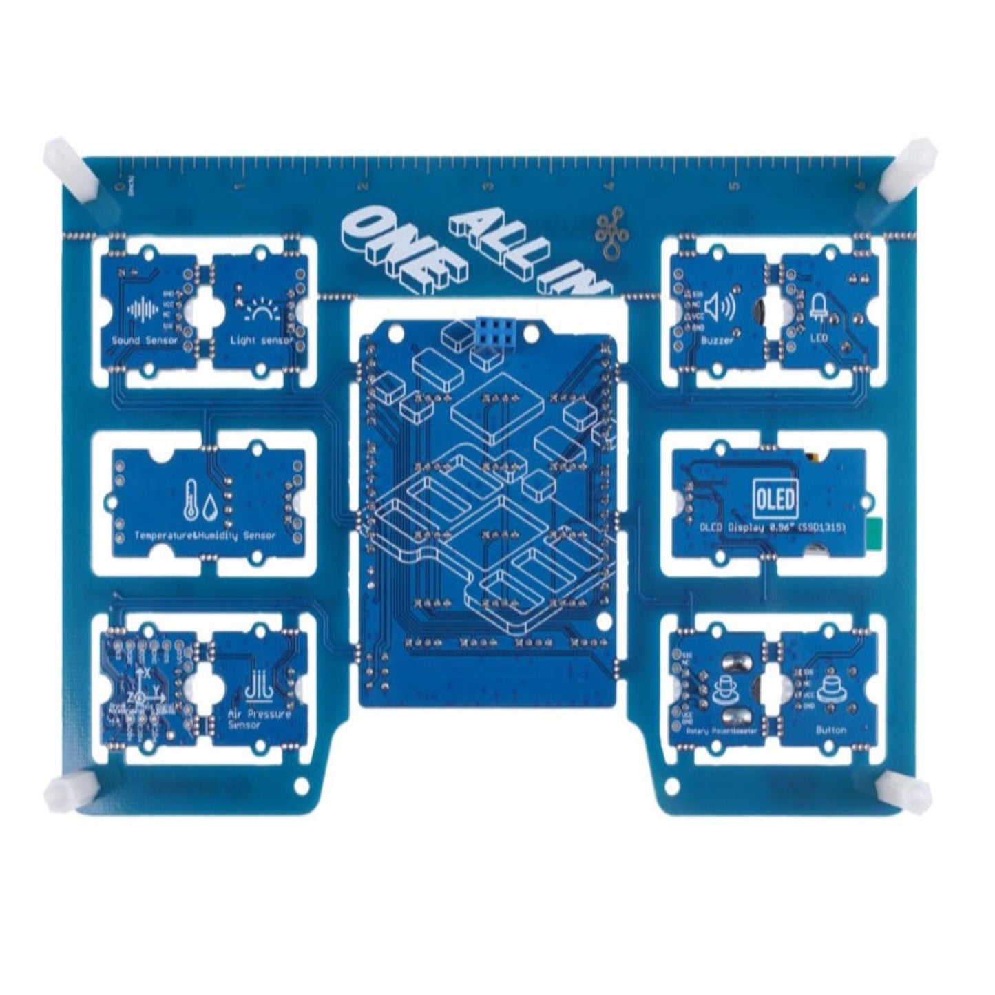 Back of the Arduino Sensor Kit showing the clean PCB traces that eliminate the need for wiring.