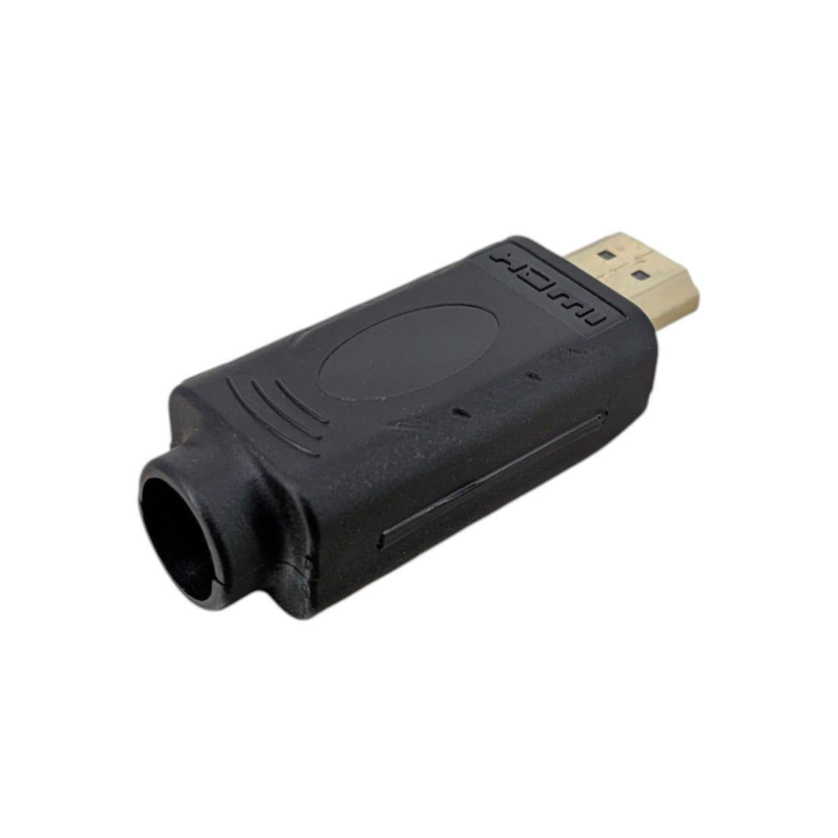 安裝黑色保護殼後的免銲接 HDMI 2.0 公頭，外殼堅固耐用，歡迎網上下單並直接到店取貨。