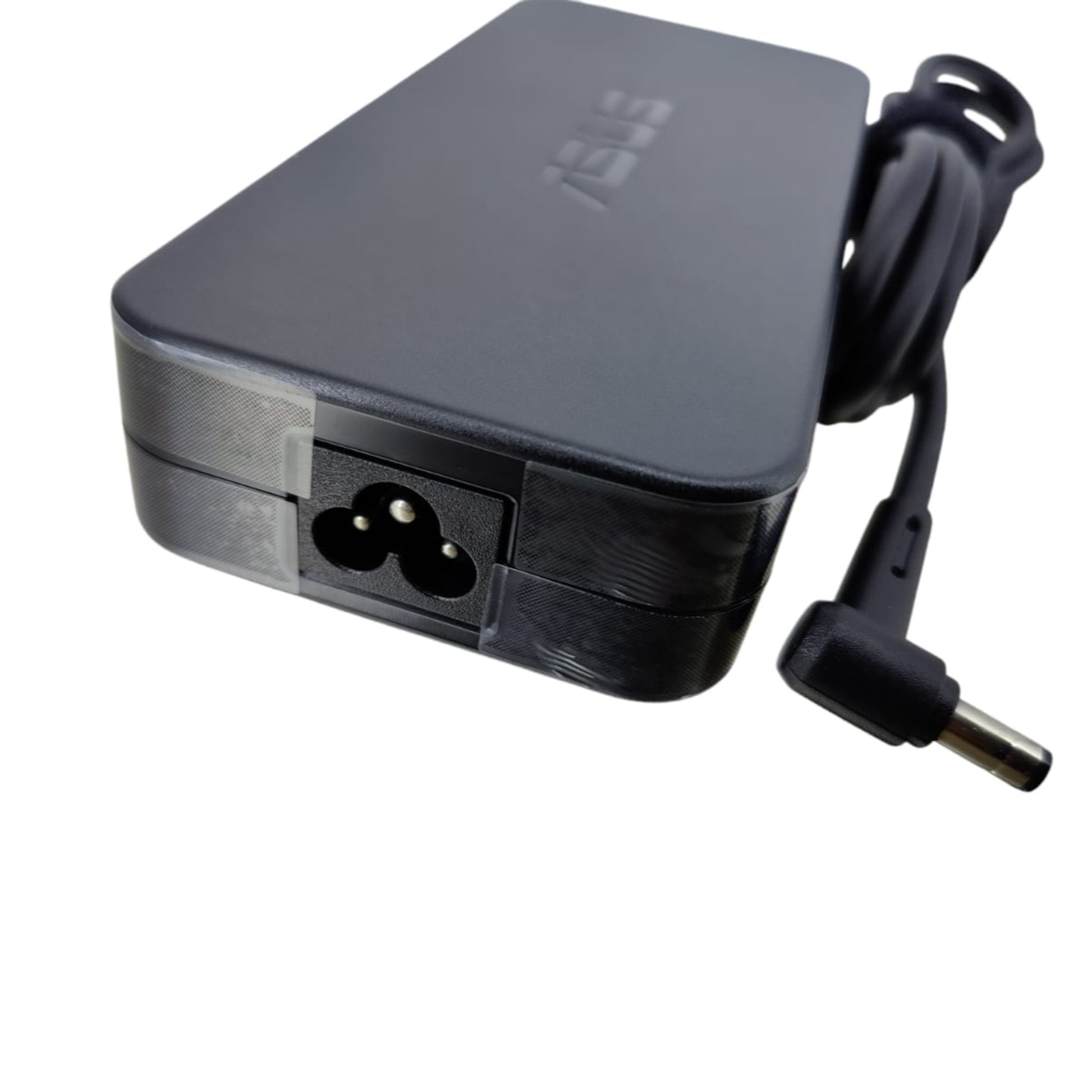 ASUS 180W laptop charger close-up with 5.5x2.5mm tip and power cord, suitable for high-performance ASUS laptops.