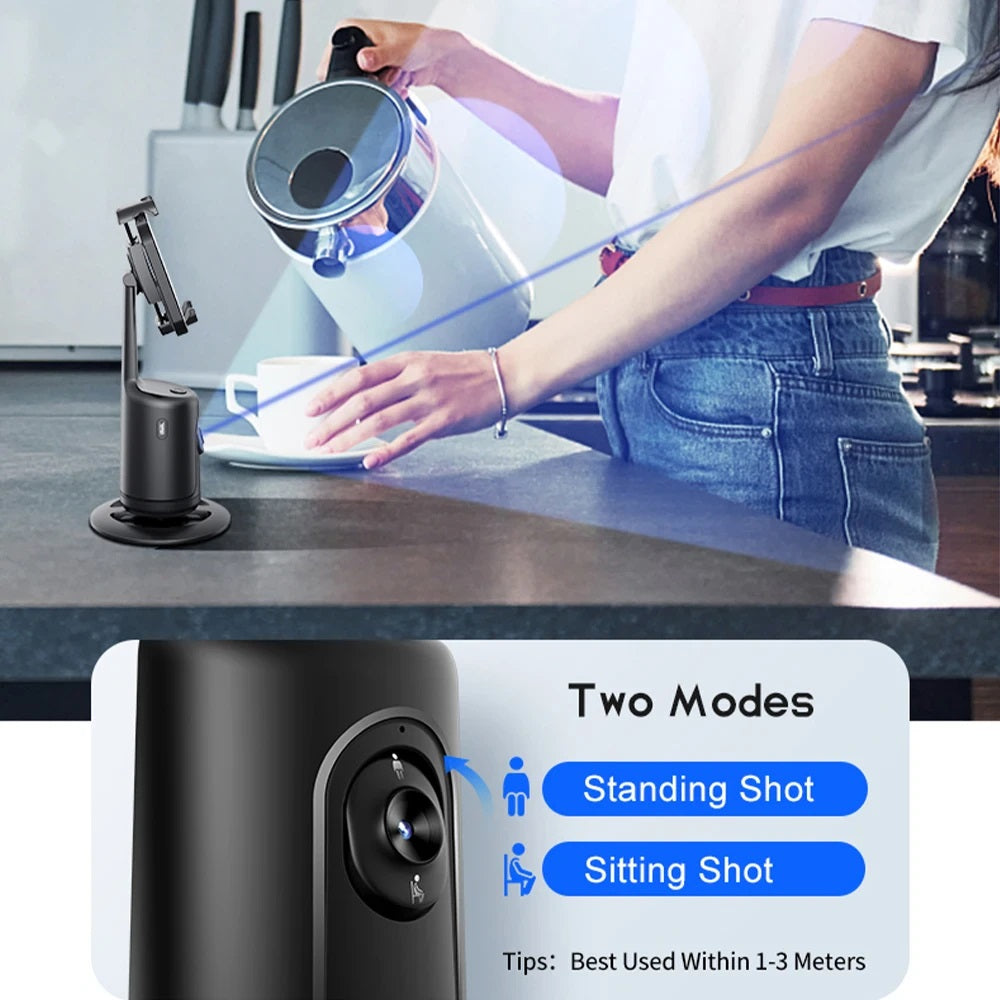 Auto Tracking Phone Holder, Auto Face Tracking Tripod - Black