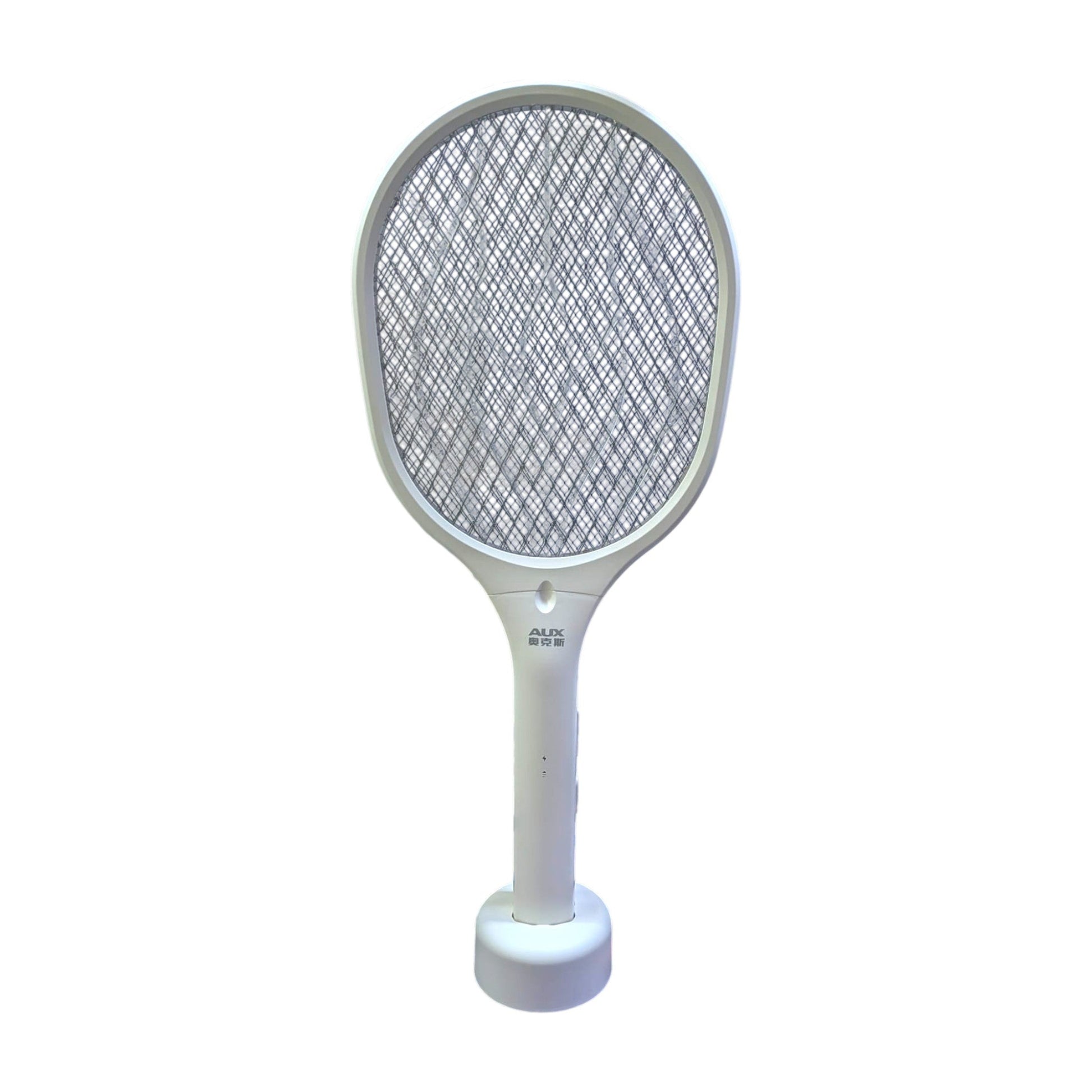 AUX FC-889 2合1電蚊拍與直立底座，支援2600V高壓電擊及自動藍紫光誘蚊滅蚊。