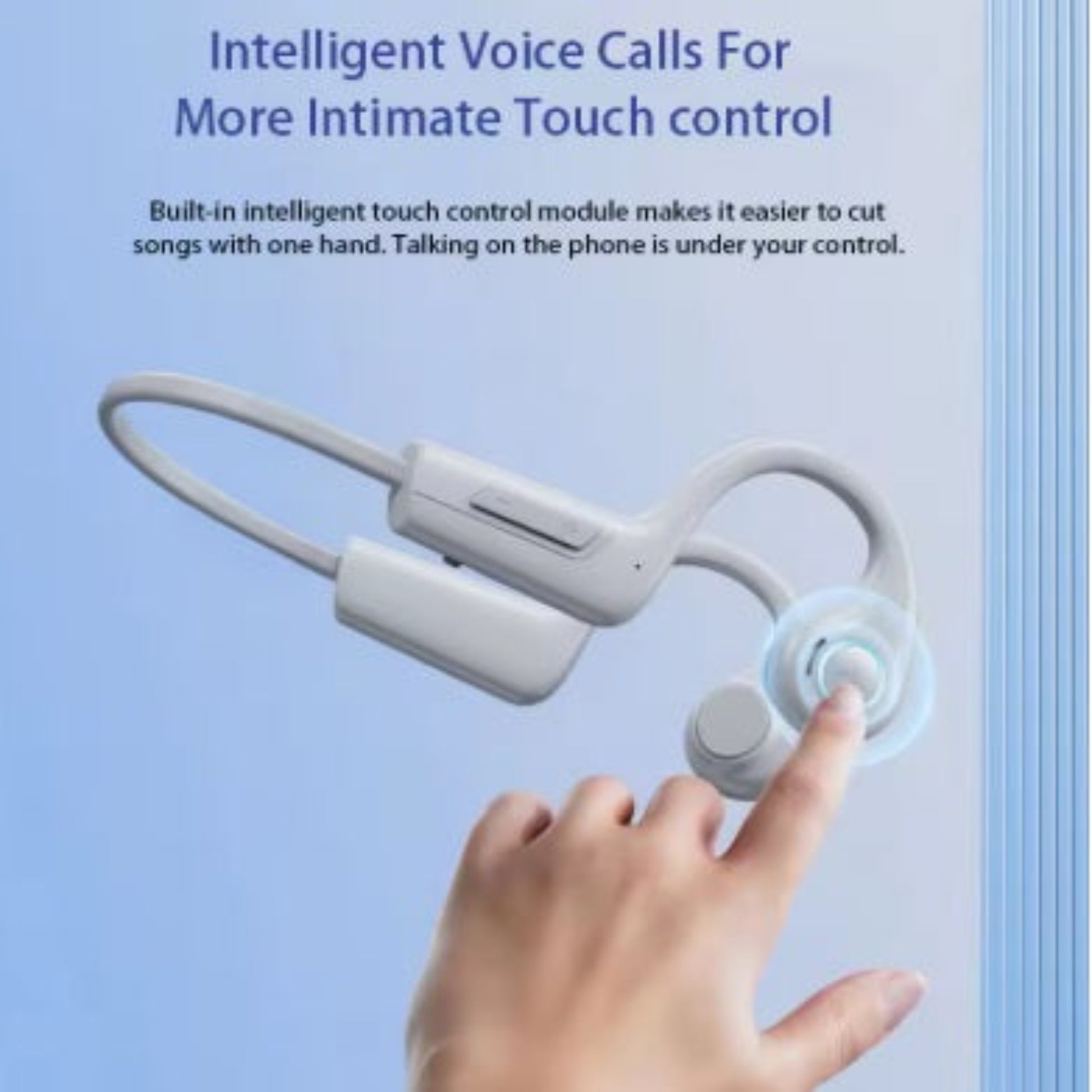 Hand demonstrating touch control features on the Awei A886 Pro headset.