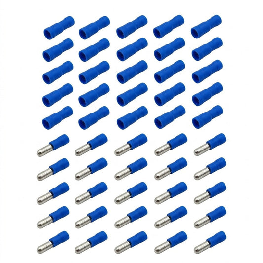 50pcs blue insulated bullet crimp terminals for 16-14 AWG wire