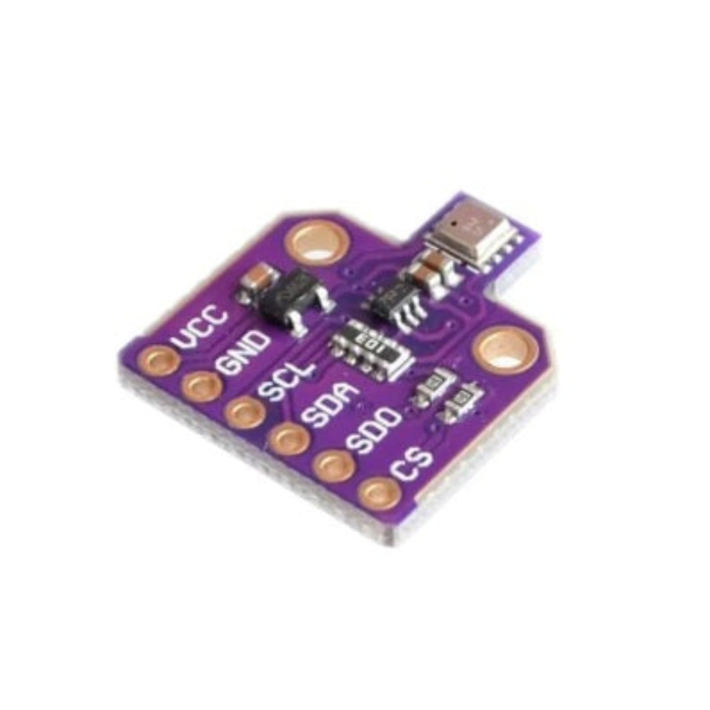 Front view of the purple CJMCU-680 BME680 environmental sensor module showing surface mount components.