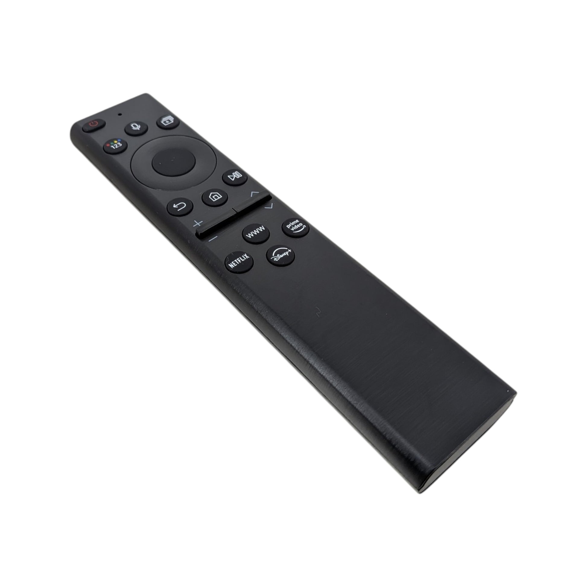 遙控器按鍵特寫，清晰可見 Netflix、Prime Video、Disney+ 及網頁瀏覽器的一鍵直達快捷鍵。