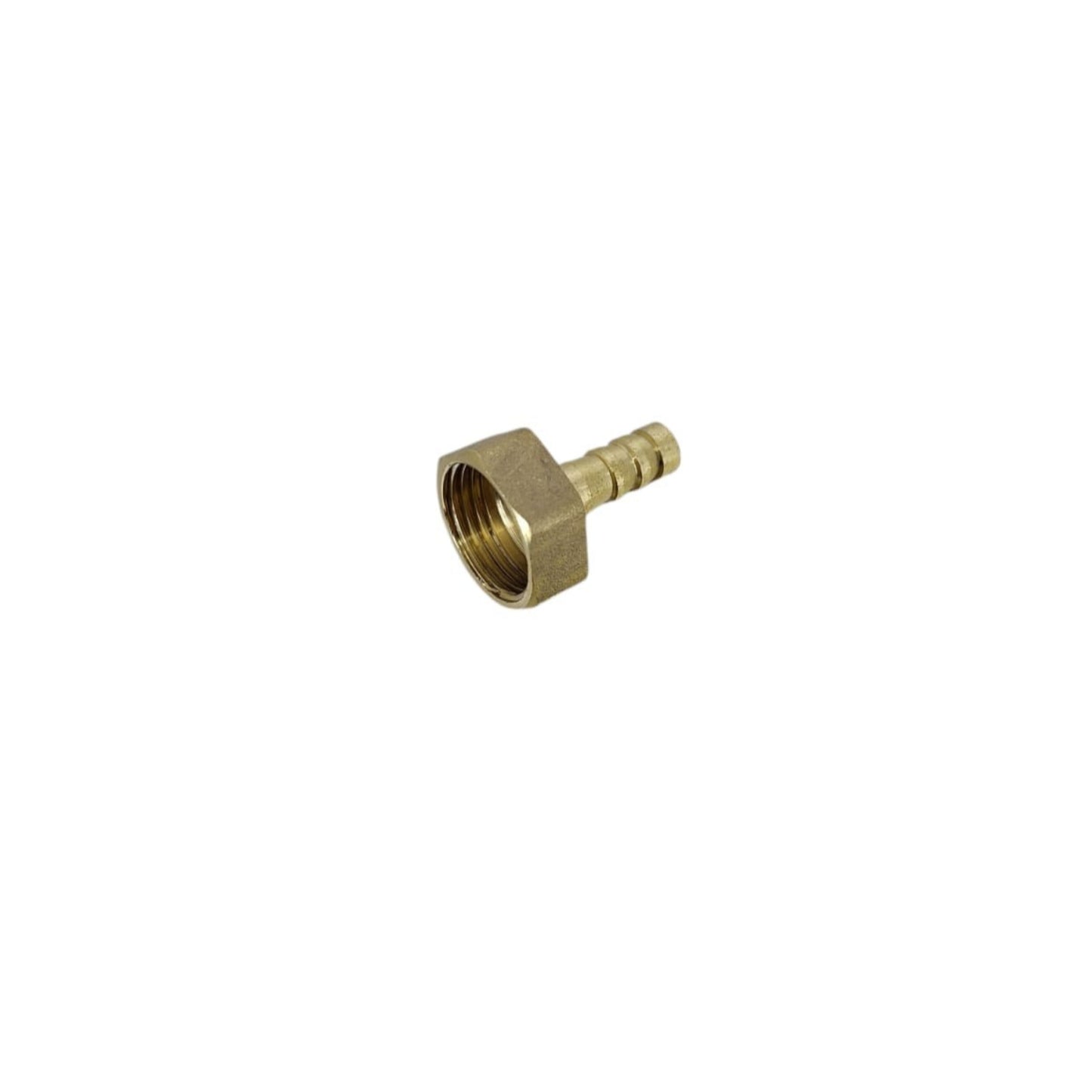 Brass hose adapter featuring 1/2-inch Female Pipe Thread to 8mm/10mm barb fitting for secure connections.