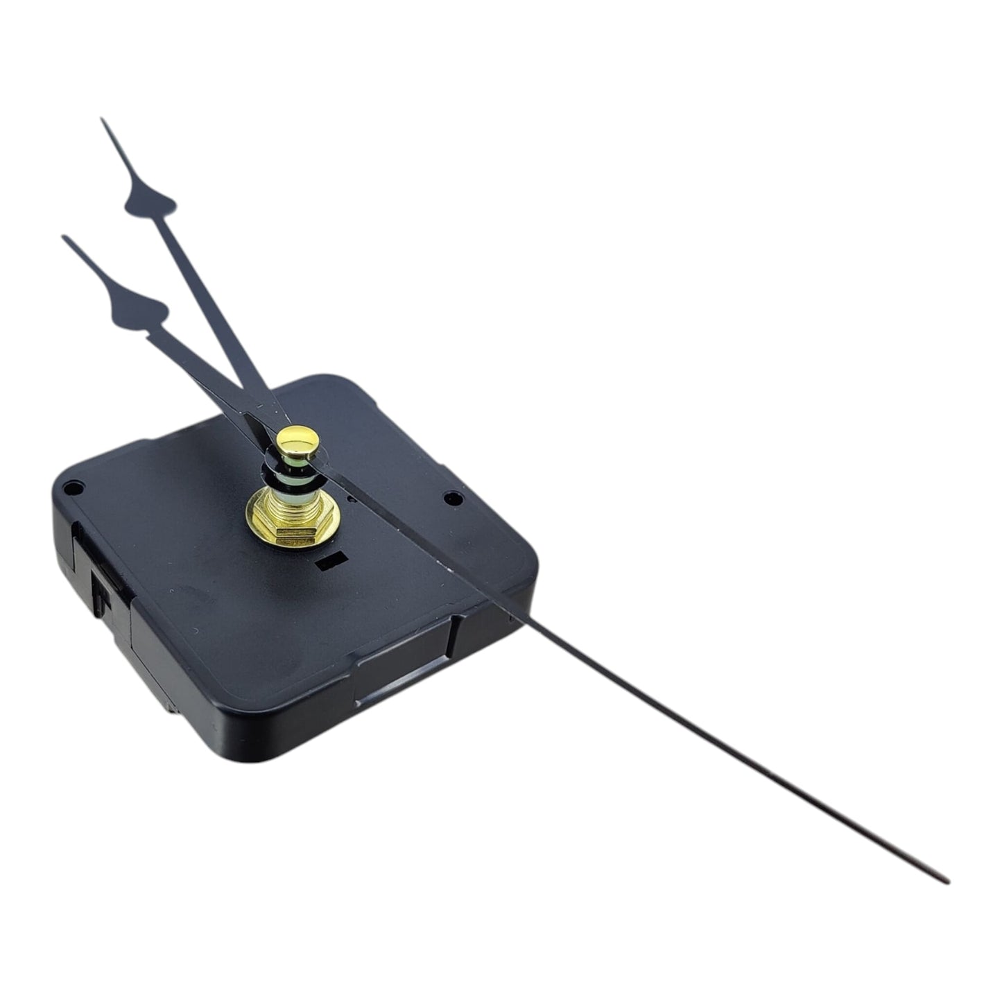 Replacement clock mechanism showing 8cm hour and 11cm minute hands.