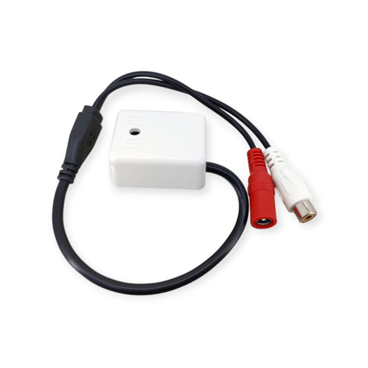 High-gain closed-circuit audio pickup microphone for CCTV systems
