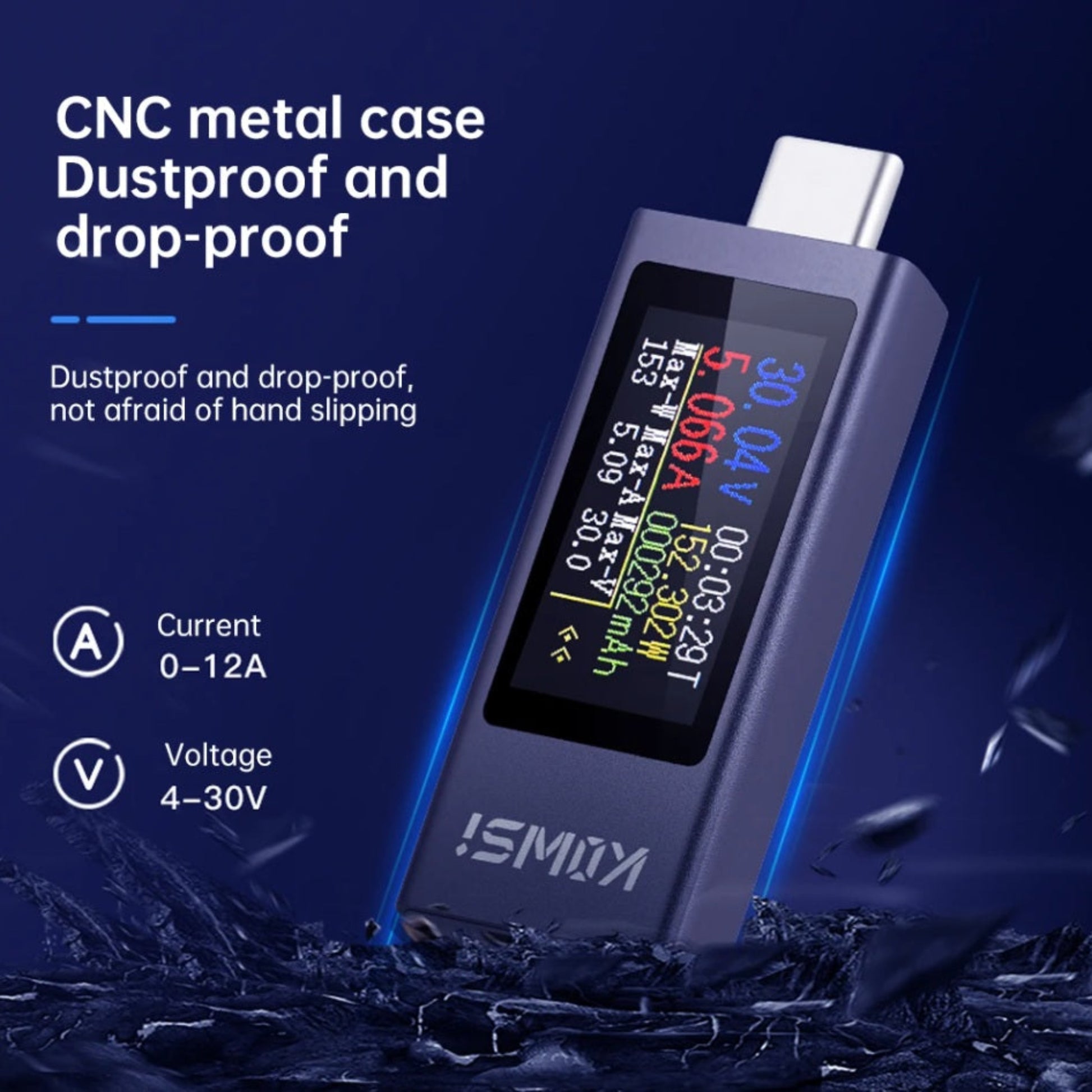 Durable CNC metal case of the KWS-2302C tester, dustproof and drop-proof for professional use.