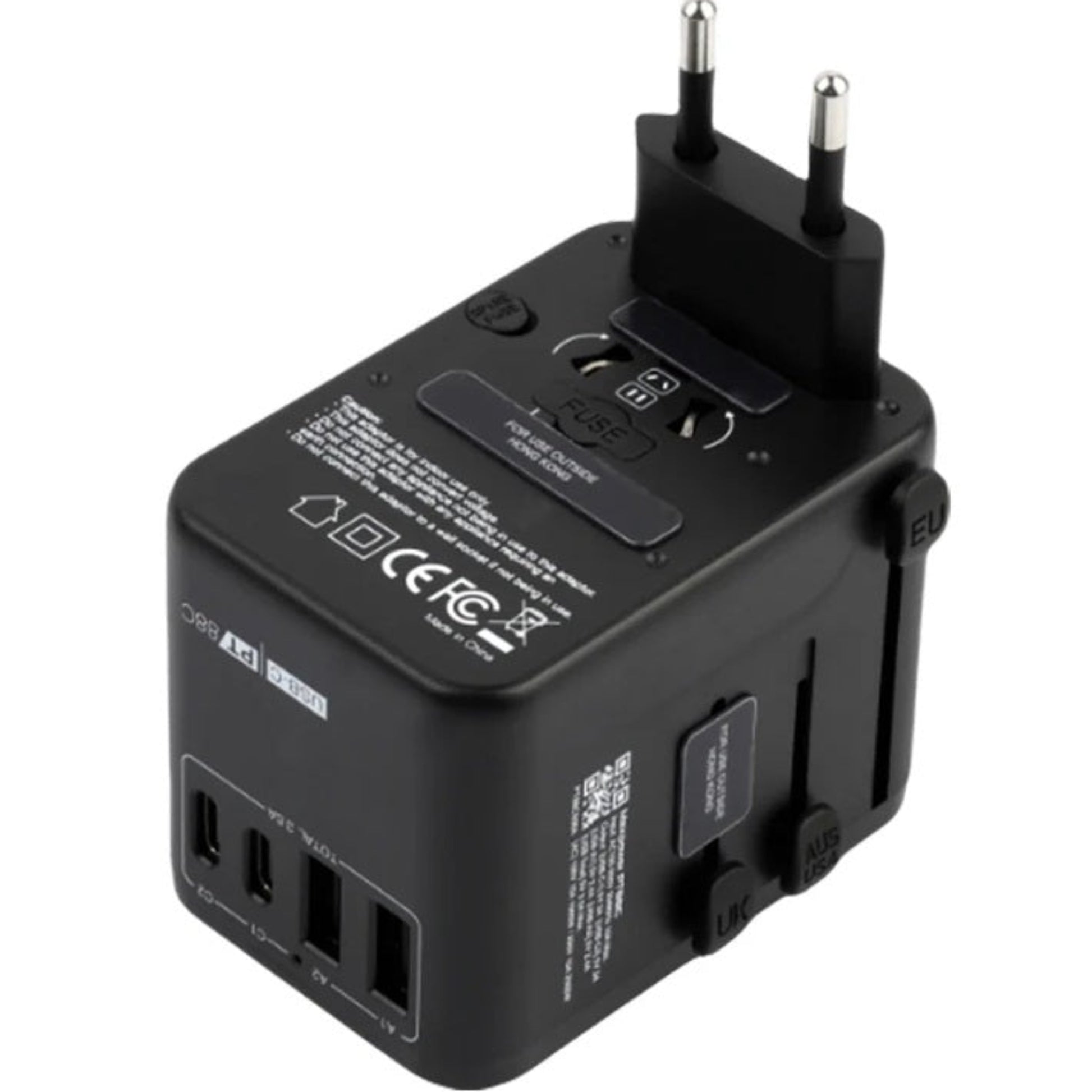 Lightweight 145g Maxpower PT88C travel adapter for easy packing.