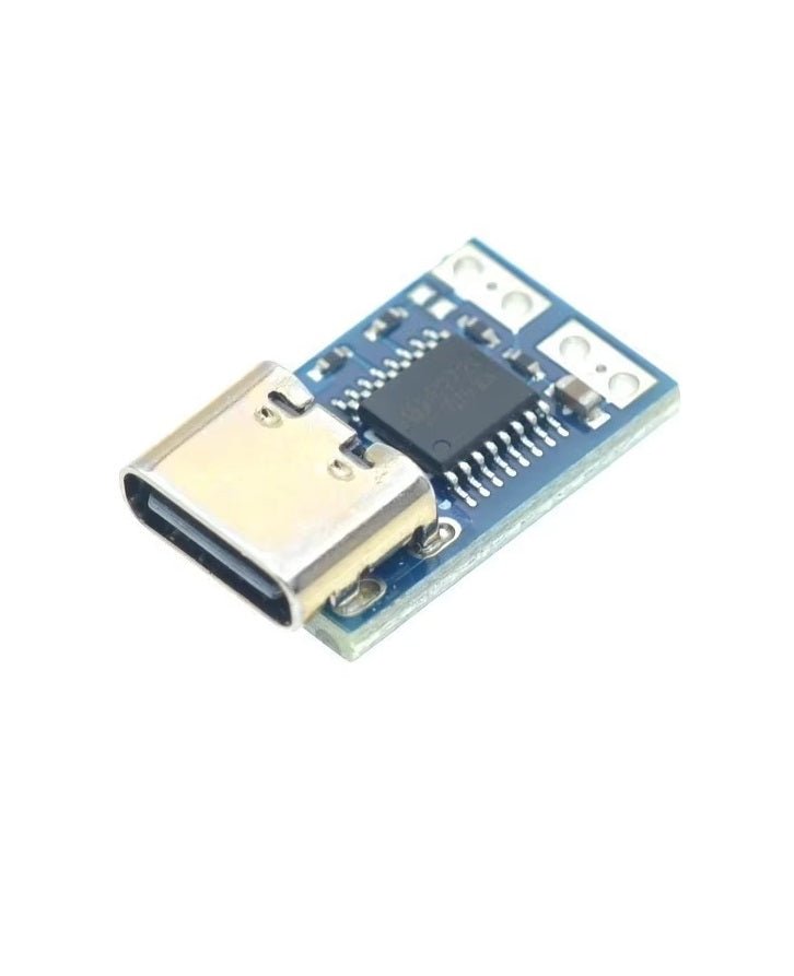 Type-C PD decoy module with female input for fixed voltage power trigger, ideal for fast charging.