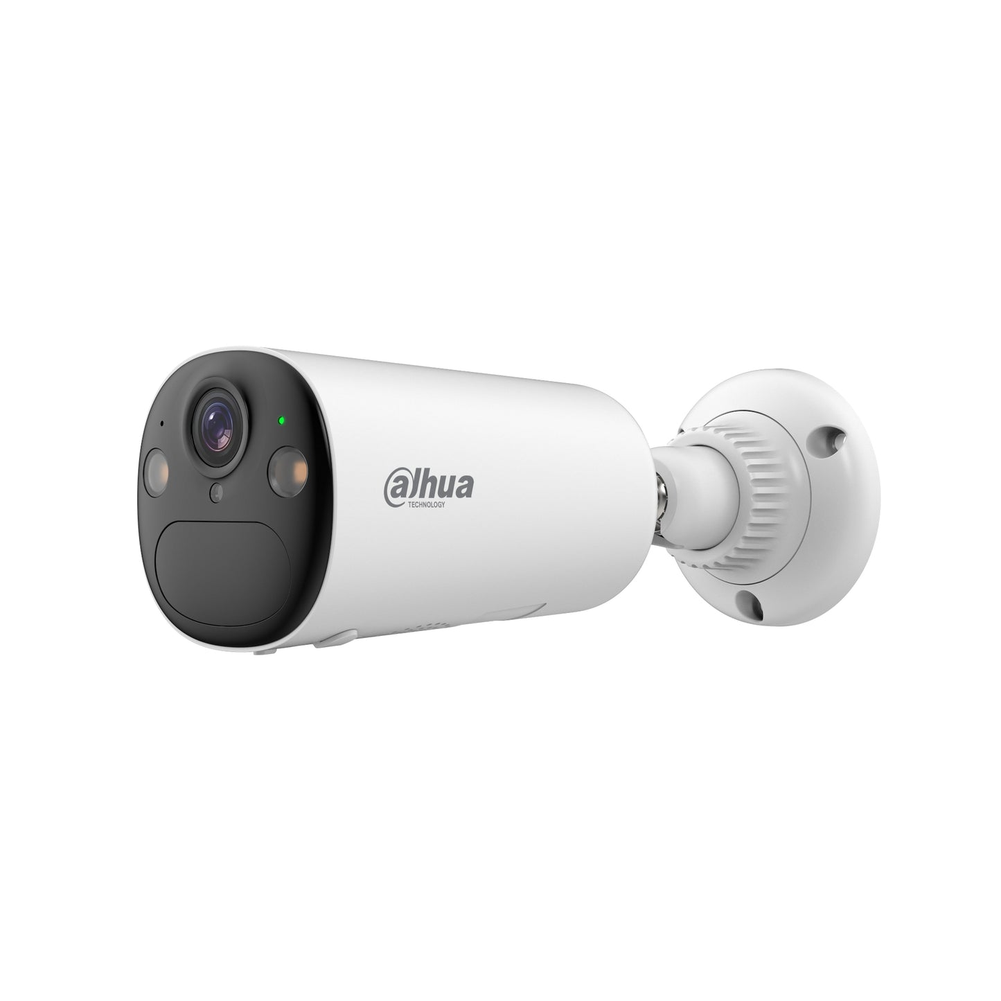 大華 4MP 槍型鏡頭正面特寫，展示 2.1mm 超廣角鏡頭、PIR 感應器及雙核心照明燈。