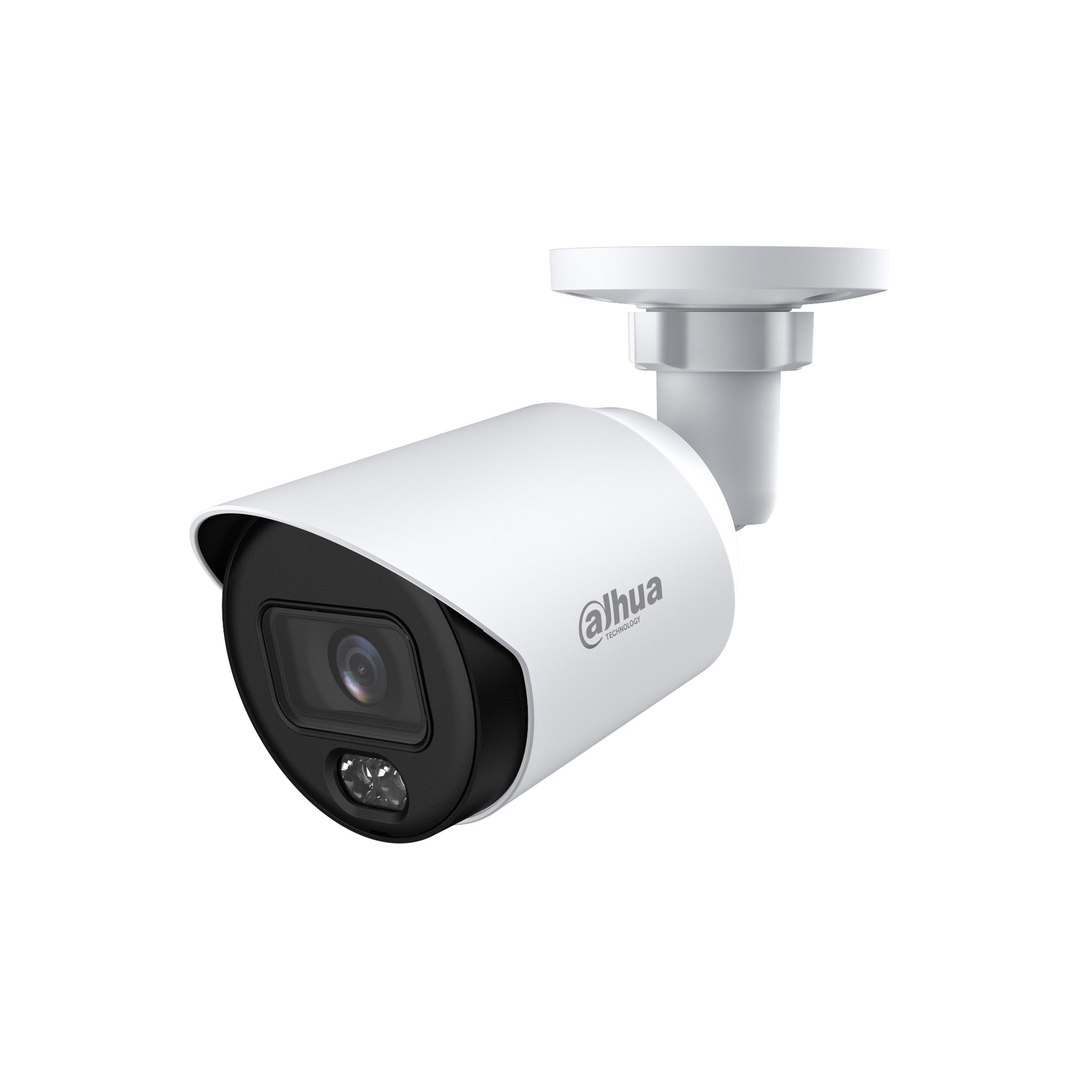 Close-up of the Dahua 2MP camera lens and built-in microphone sensor.