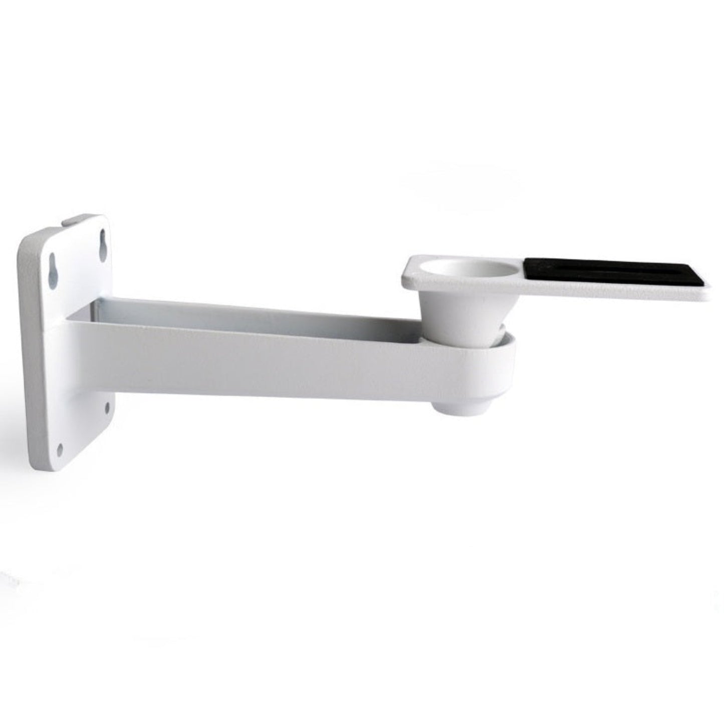 Side profile of the Dahua DH-PFB120WS aluminum wall mount bracket for bullet cameras, finished in Dahua White.