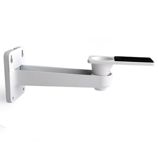 Side profile of the Dahua DH-PFB120WS aluminum wall mount bracket for bullet cameras, finished in Dahua White.