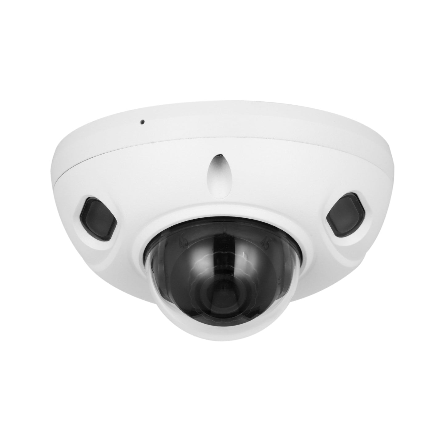 大華 Dahua IPC-HDBW3241F-AS-S2 2MP WizSense 網絡半球鏡頭正面，展現堅固的 IK10 防破壞金屬外殼及 2.8mm 定焦鏡頭。