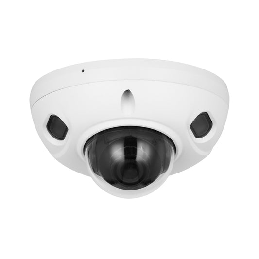 大華 Dahua IPC-HDBW3241F-AS-S2 2MP WizSense 網絡半球鏡頭正面，展現堅固的 IK10 防破壞金屬外殼及 2.8mm 定焦鏡頭。