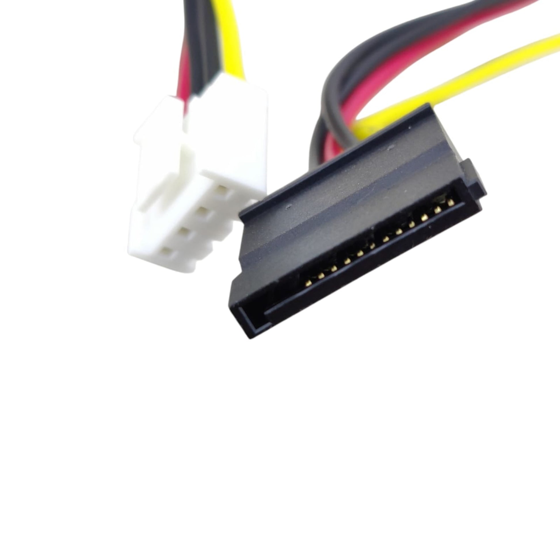 Close-up view of the 4-pin and 15-pin SATA power connectors for the Dahua NVR HDD cable.