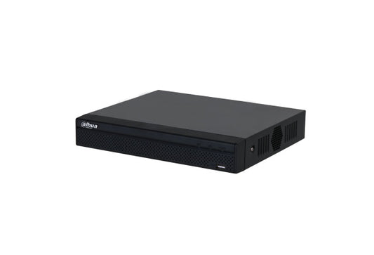 大華 NVR2104HS-P-4KS3 輕巧型網絡錄影機的斜角視圖，適用於保安系統。