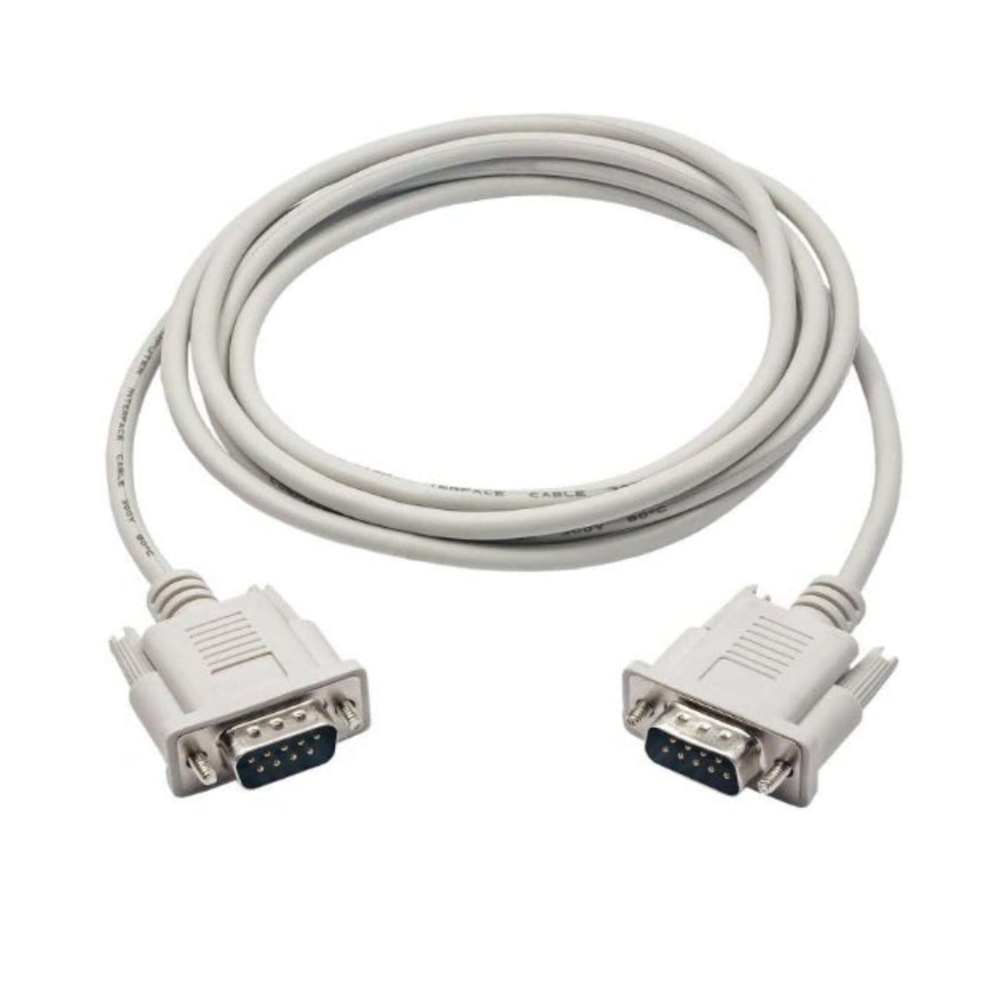 DB9 RS232 serial straight-through cable, 1.5 meters long, used for reliable data transmission between devices.