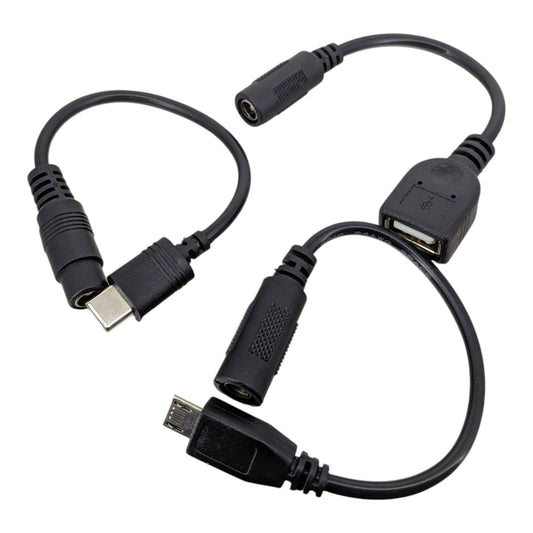 多款不同接口的 DC 轉 USB 供電轉接線，包括 Type-C、Micro USB 及 USB-A 母頭，滿足香港用家各種電子設備的供電需求。