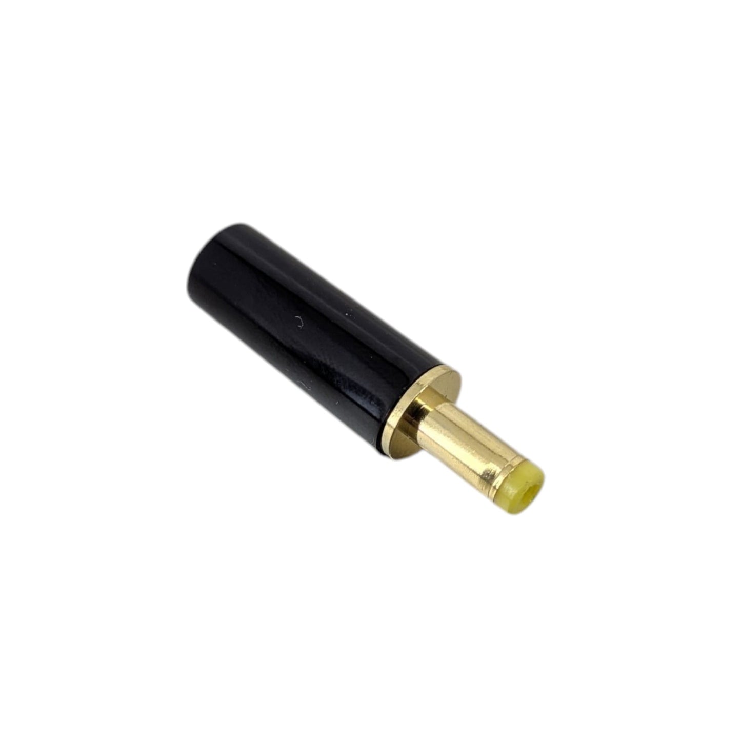 4.0 x 1.7mm 尺寸純銅鍍金DC公頭插頭（帶黃色絕緣環），高導電率設計，深水埗門市熱賣，適合DIY電源線焊接。