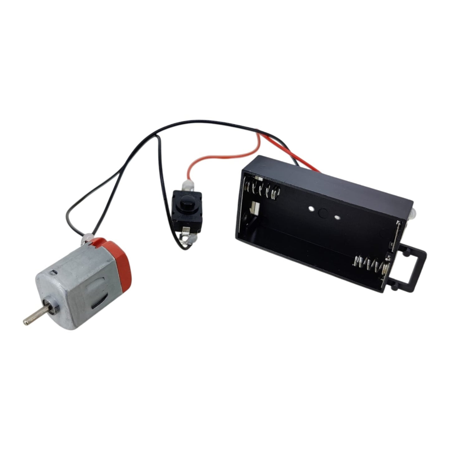 DC 3V motor kit with AA battery holder and switch assembly, fully assembled and ready to use