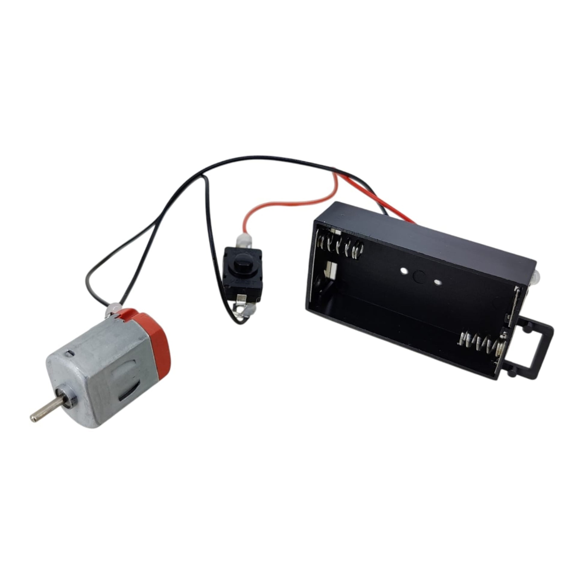 DC 3V motor kit with AA battery holder and switch assembly, fully assembled and ready to use