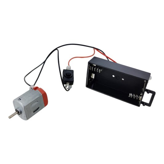 DC 3V motor kit with AA battery holder and switch assembly, fully assembled and ready to use