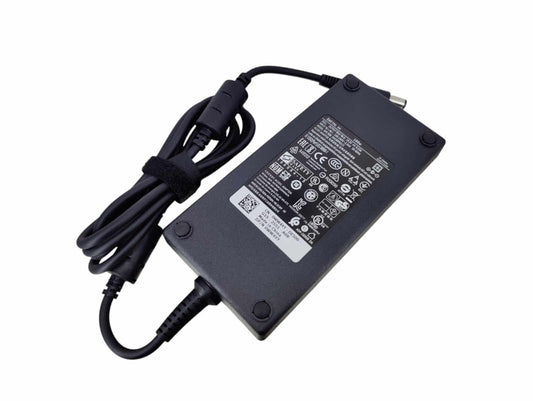 DELL 180W laptop charger with specifications and power cable, suitable for various DELL laptop models.