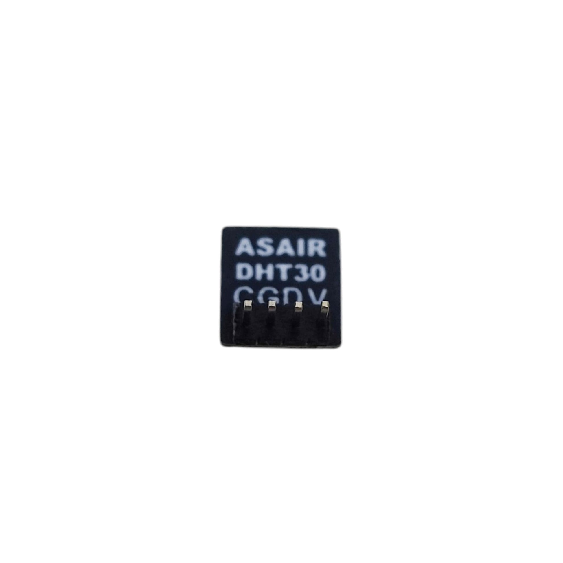 Back view of the black DHT30 environmental sensor module showing I2C pins.