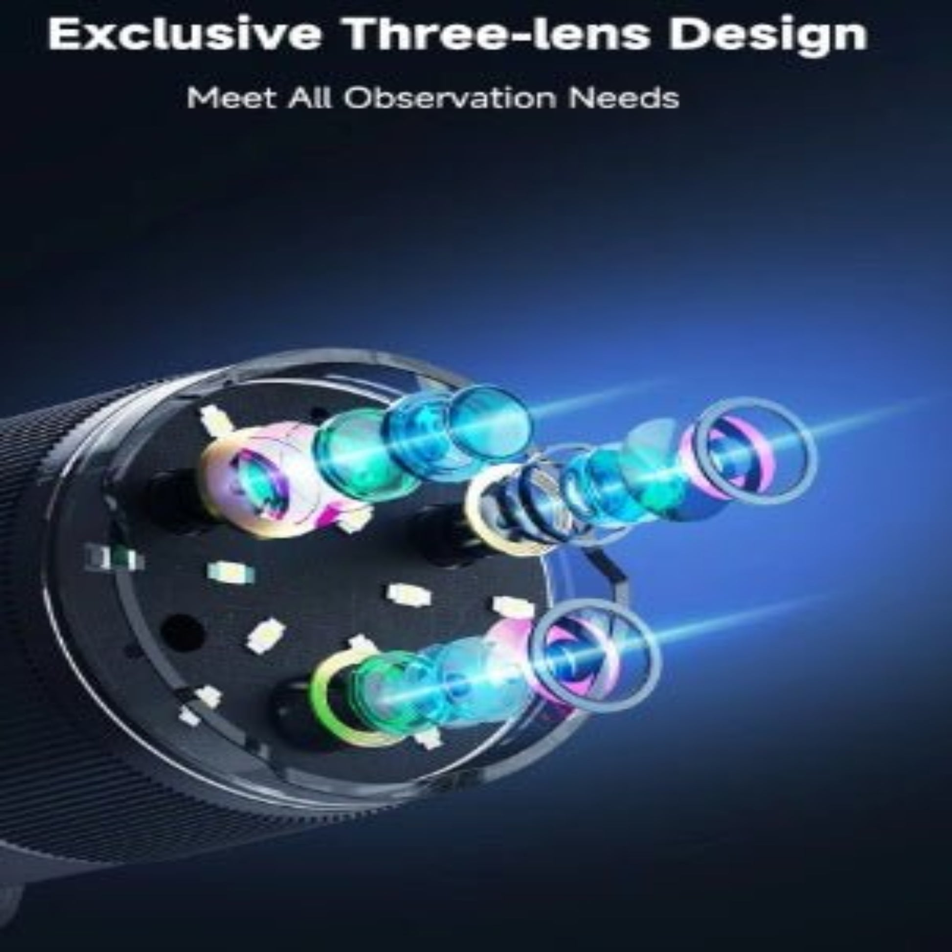 Exclusive three-lens design of digital microscope, ideal for diverse observation needs and enhanced clarity.