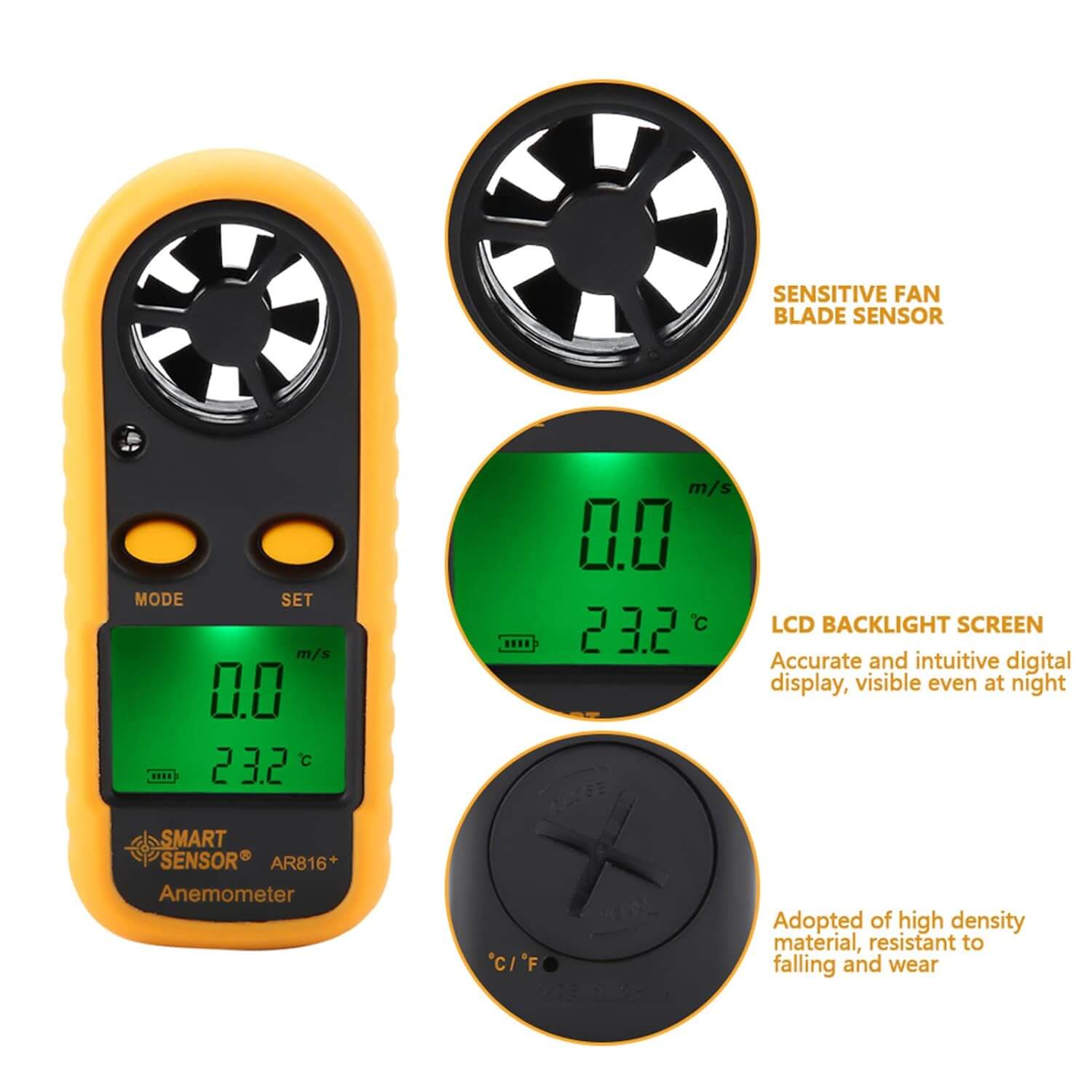 Smart Sensor AR816+ Handheld Digital Anemometer & Temp Meter - Sun Cheong Computer Company Limited